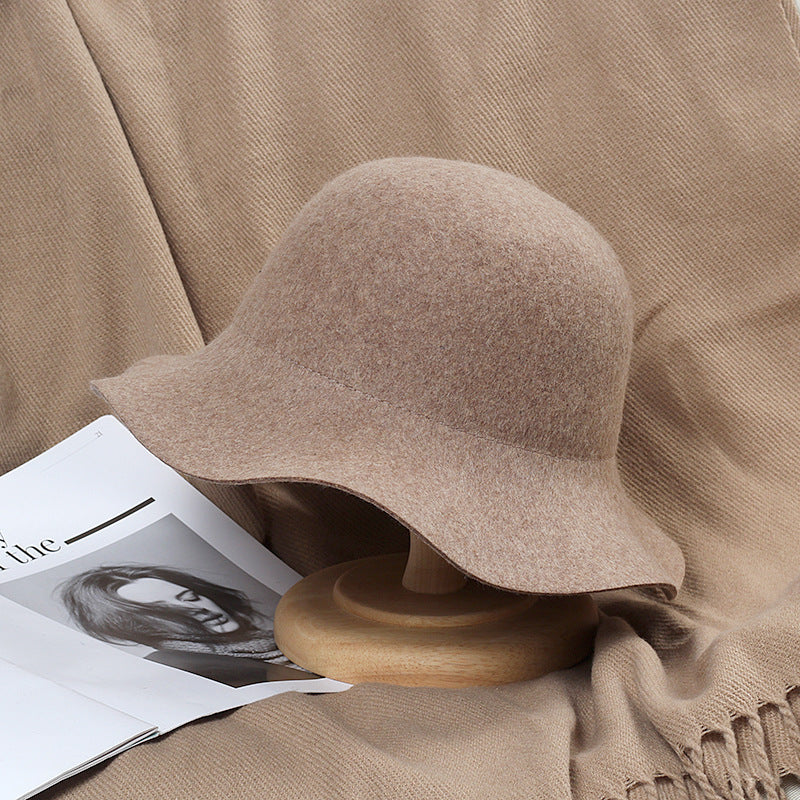 ブリットウェーブ_冬 英国レトロ ウェーブ編み ニット帽