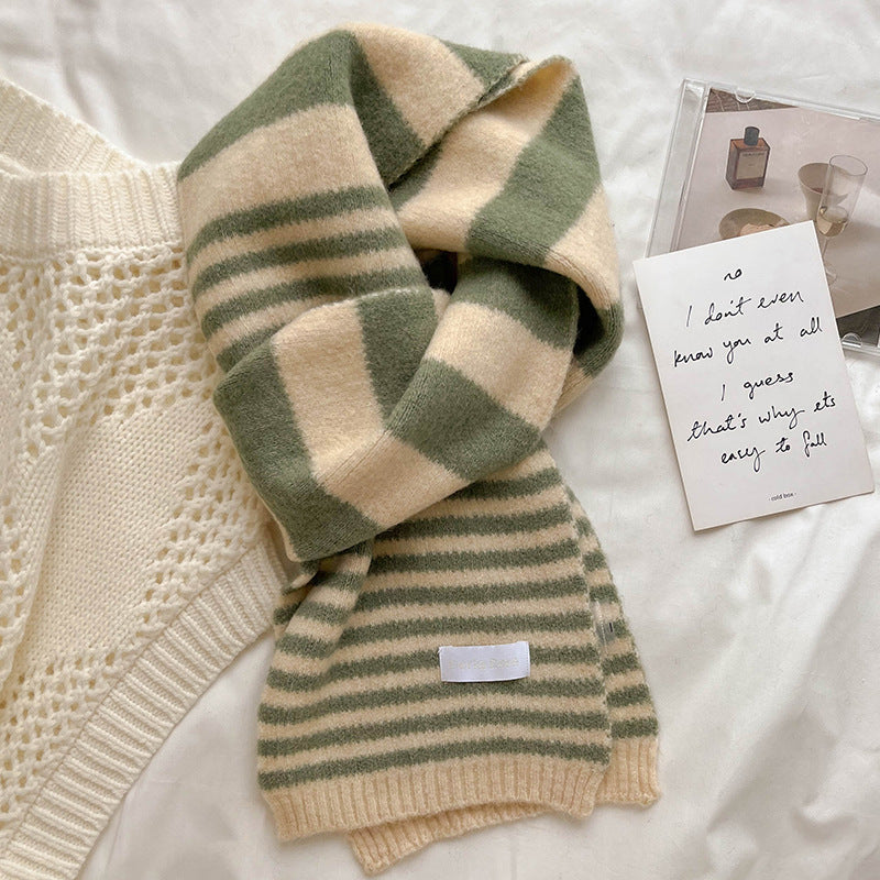 ストライプウォーム_厚手 あったかストライプマフラー 学生・カップルにおすすめ