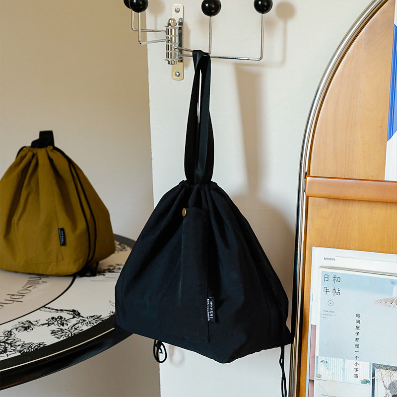 デリキープ_防水 韓国風 大容量 巾着ランチバッグ 2層構造 保温タイプ