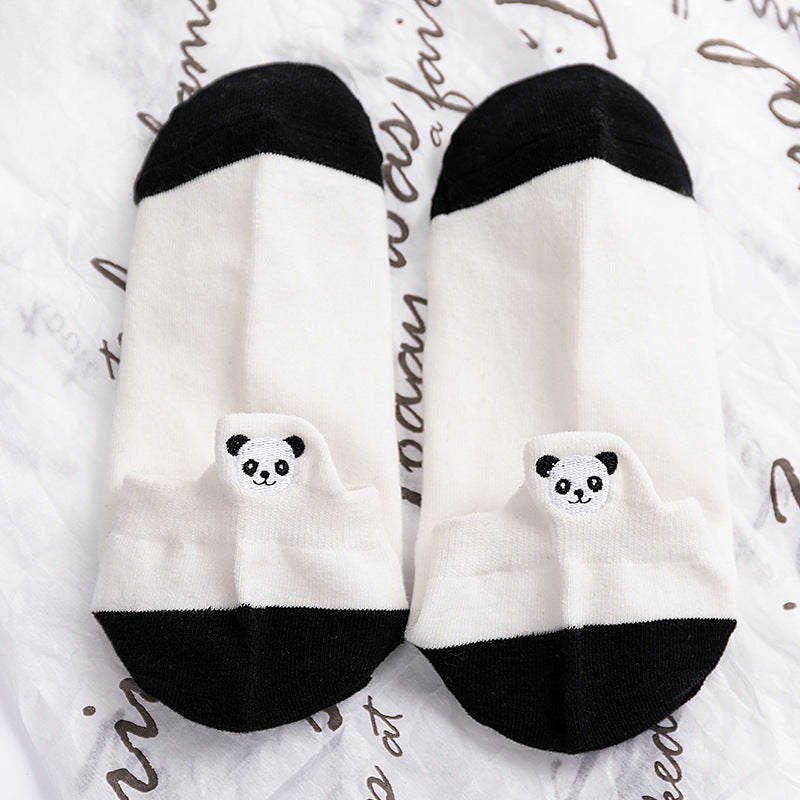 メンズ コットン刺繍ソックス | 通気性抜群シンプルカジュアル(5足/1足)