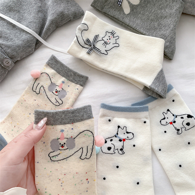 ガーリーボウ_リボン付き ガーリー ミドル丈ソックス レディース