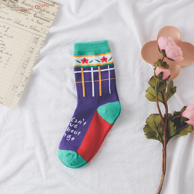 カラームード_レディース 新作 コットン 個性デザイン チューブソックス