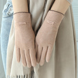 フワタッチ_レディース 裏起毛あったか 冬用タッチ手袋 可愛いデザイン サイクリングにも