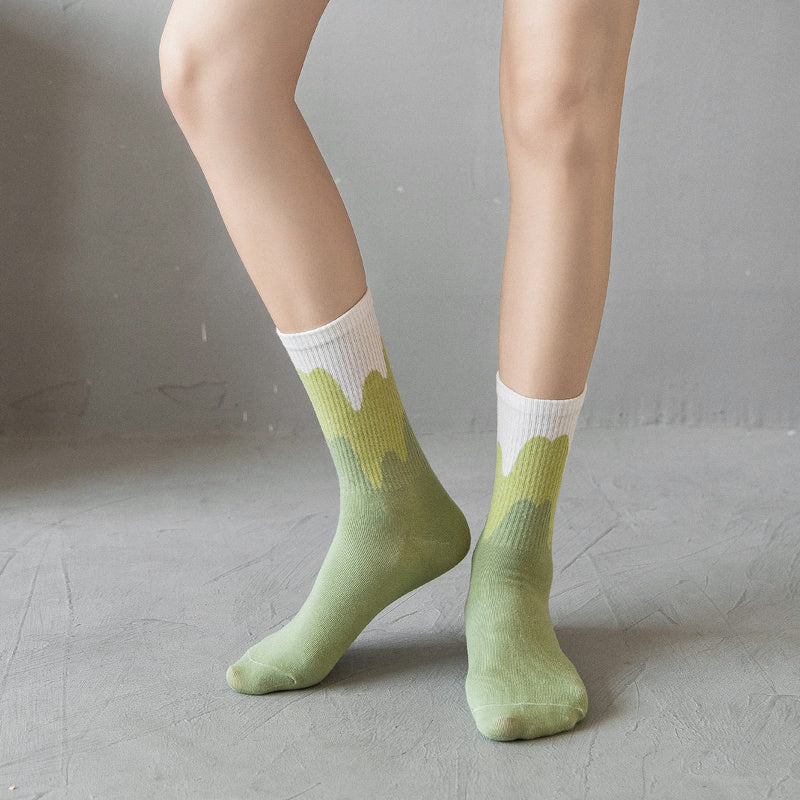 ジェラートソックス_レディース アイスクリームカラー チューブソックス