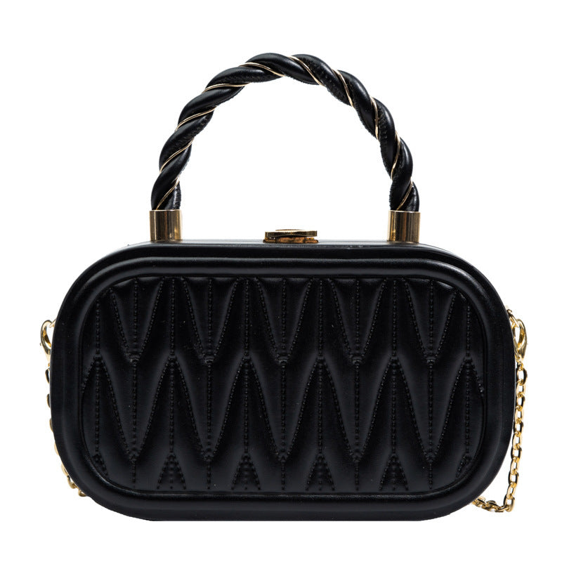 BOX CHAIN_Mini Square Box Chain Shoulder/Crossbody Bag