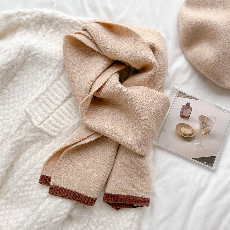 ウールエッセンシャル_無地 ウールニットマフラー あったか冬仕様