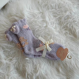 リラックスウォーム_冬あったか レディース ふわもこ厚手 コーラルフリース ミドル丈 スリーピングソックス