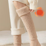 レッグウォーマー_リラックスウォーム 冬あったか レディース ふわもこ かかと・ひざ保護 二役ソックス
