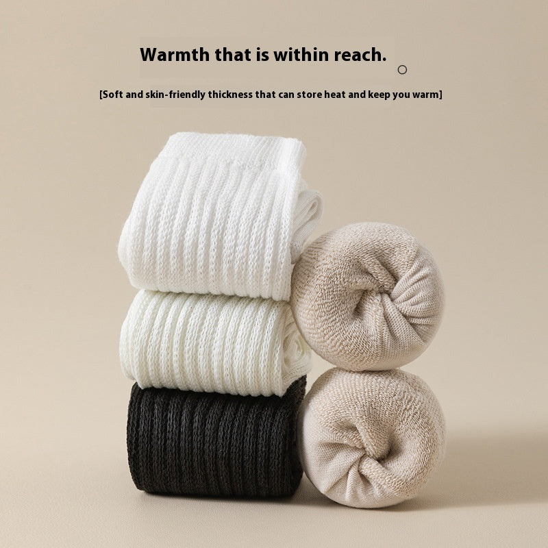 ミルキームード_秋冬 レディース あったか 裏起毛 厚手 くしゅふわ ハーフパイルソックス