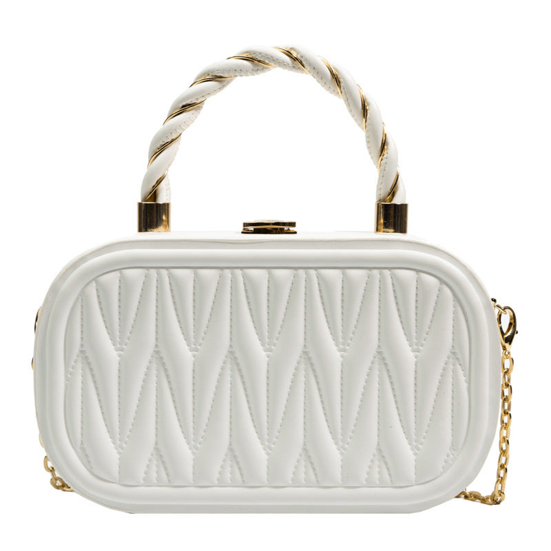 BOX CHAIN_Mini Square Box Chain Shoulder/Crossbody Bag