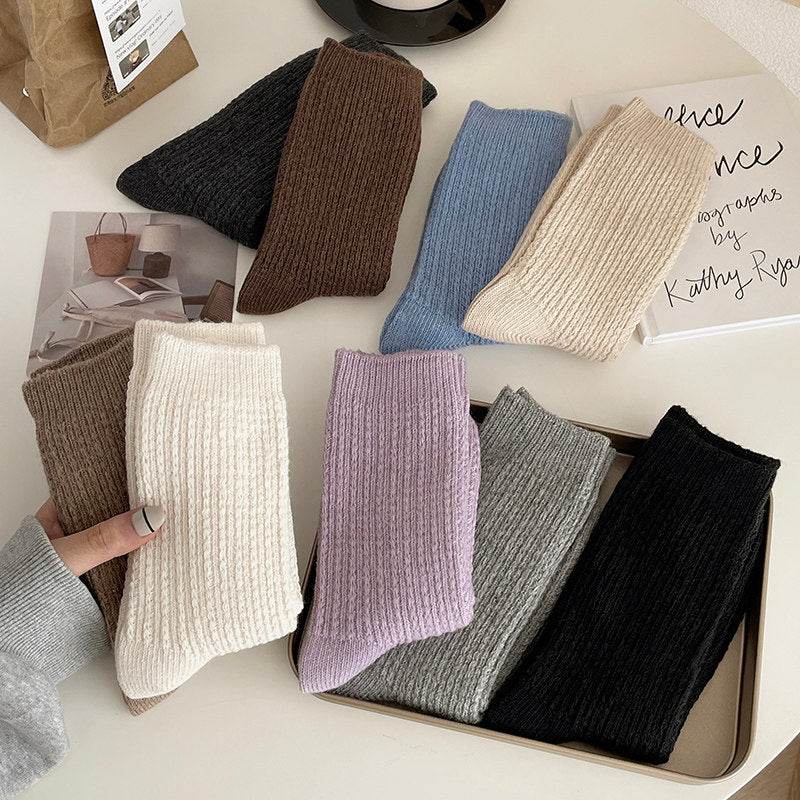 デイリーウォーム_レディース 厚手 裏起毛 あったかウールソックス