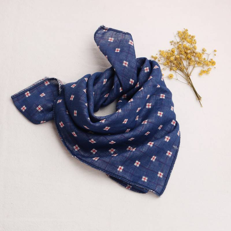 コットンスマイリー_コットン素材 キッズ三角ネックスカーフ 男女兼用 よだれかけにも