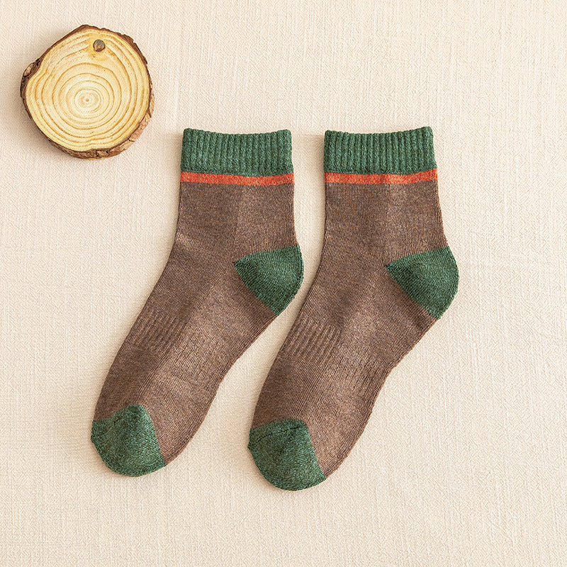 カラーブロック_メンズ 配色 ミドル丈 ソックス ベーシックスタイル