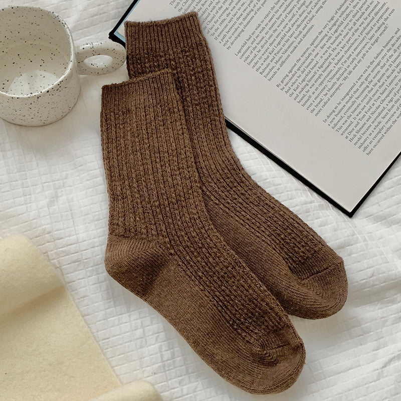 デイリーウォーム_レディース 厚手 裏起毛 あったかウールソックス