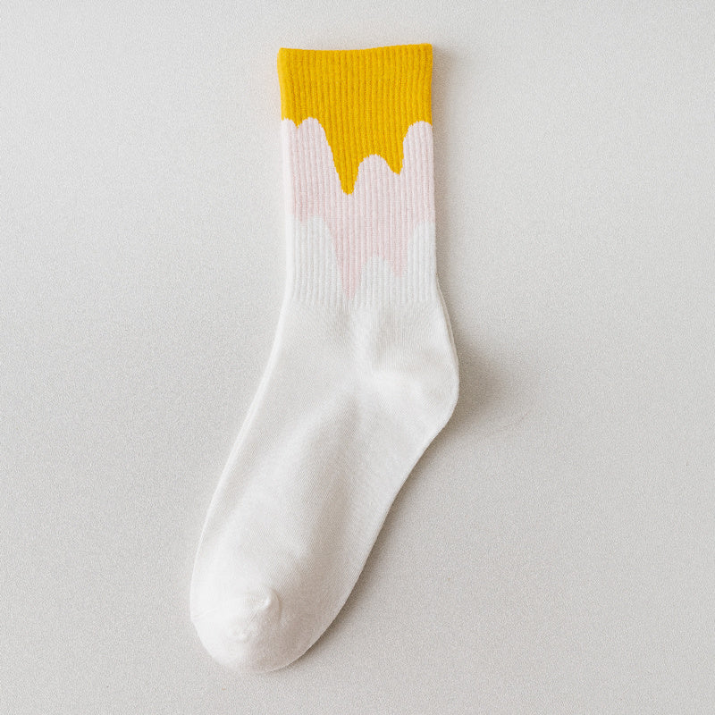 ジェラートソックス_レディース アイスクリームカラー チューブソックス