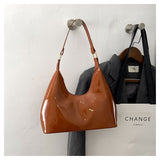 グロッシア_エナメル調 カジュアル レディースハンドバッグ