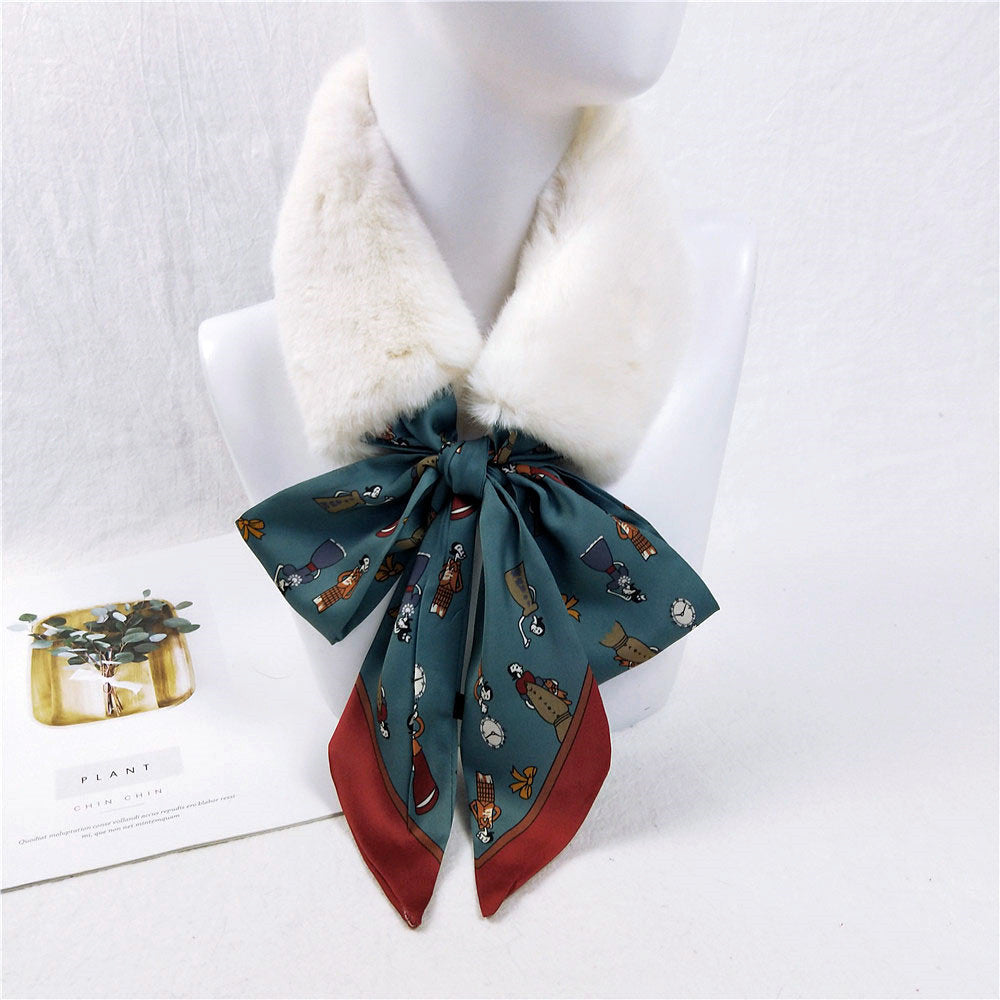 ファームーン_韓国風 厚手あったか冬マフラー レディーズ向け