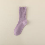 コリガール_秋冬 レディース 韓国風 コットン ミドル丈ガーリーソックス