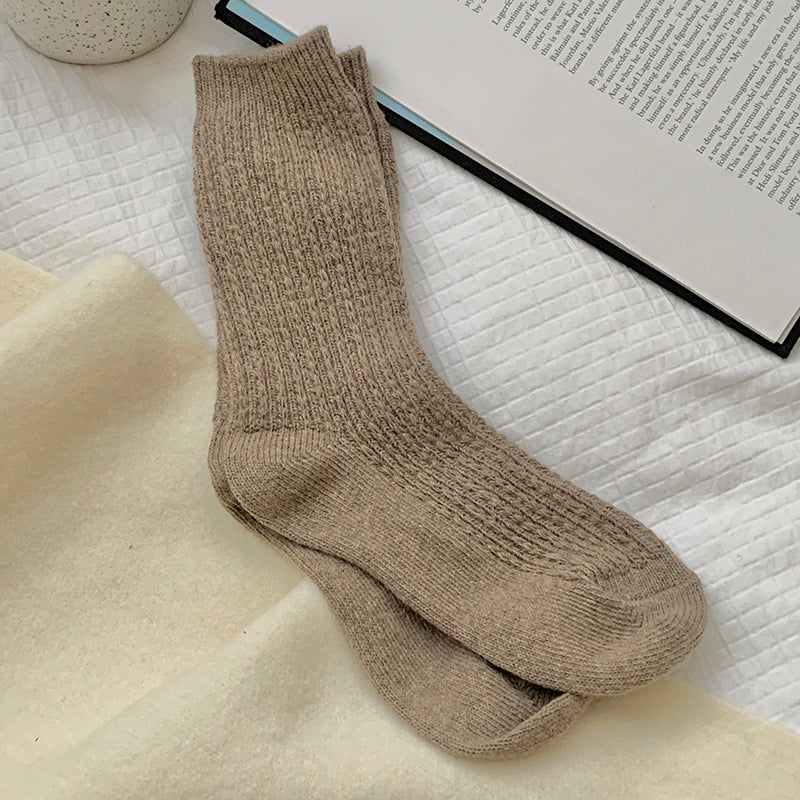 デイリーウォーム_レディース 厚手 裏起毛 あったかウールソックス