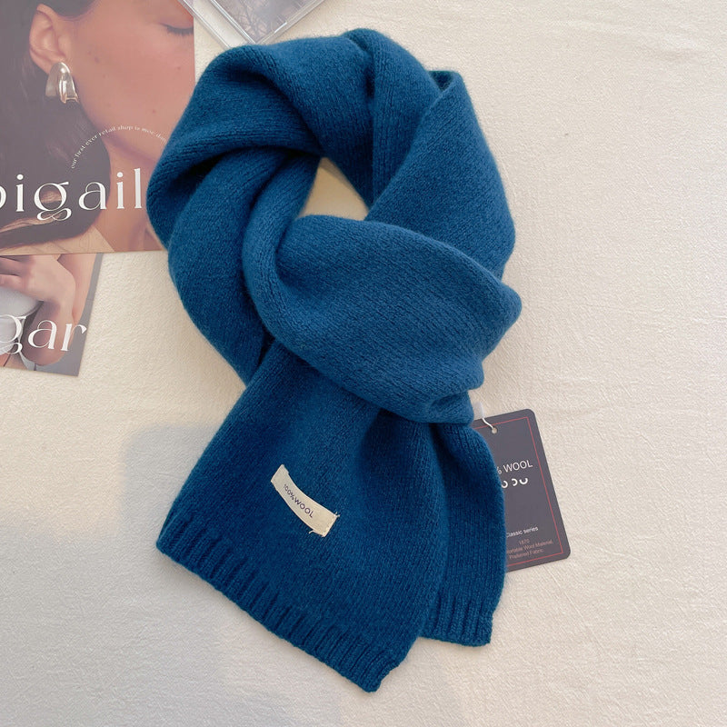 カラーブレンド_ピュアウールエレ レディース 純ウール 冬の上質マフラー 上品ハイセンス