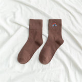 レディース レインボー刺繍ソックス | カジュアルおしゃれファッション(10足/5足/1足)