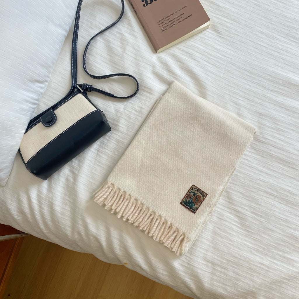 カシミヤタッチ・デイズ_カシミヤタッチ 男女兼用 あったか冬マフラー 学生・カップルにも