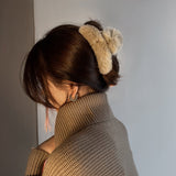 クロウェル_ファーリボン ヘアクリップ