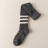 リラックスウォーム_コーラルフリース ニーハイソックス 厚手 ふわもこ 冬用