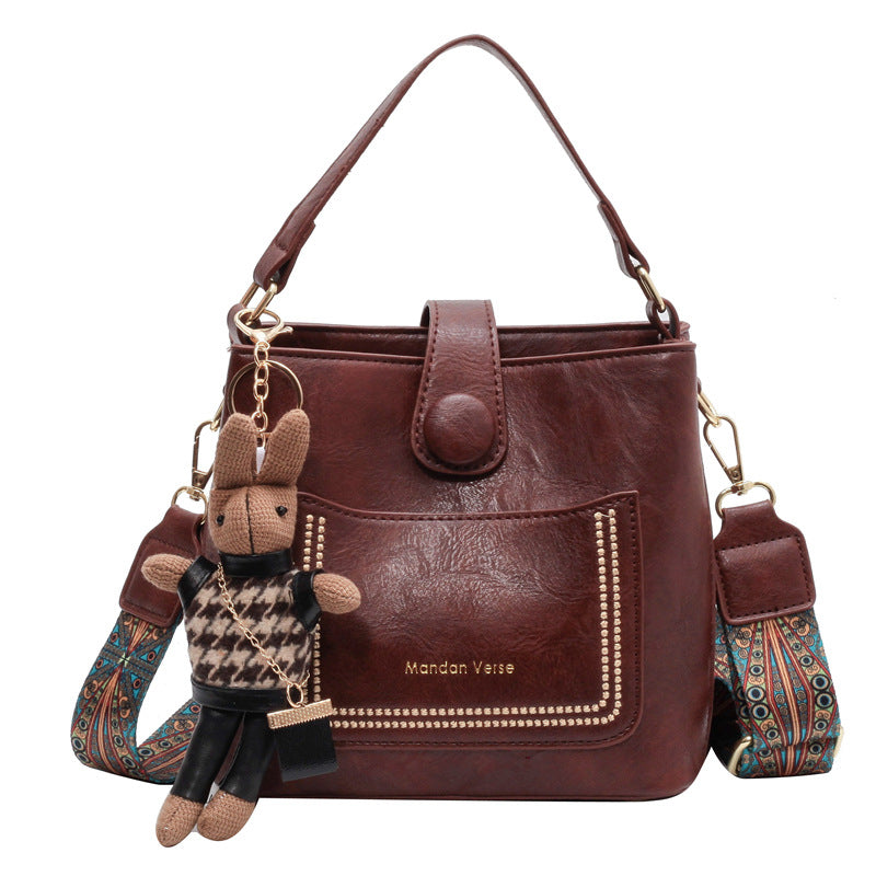 Notch_One-shoulder & Crossbody Unique Design Bucket Bag
