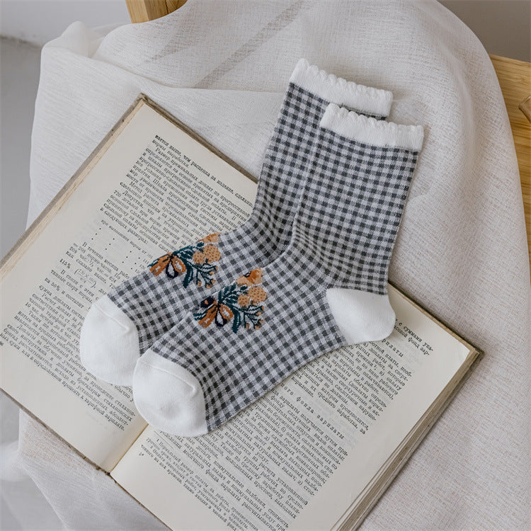 レディース カラーブロックソックス | おしゃれ快適カジュアル(5足/1足)