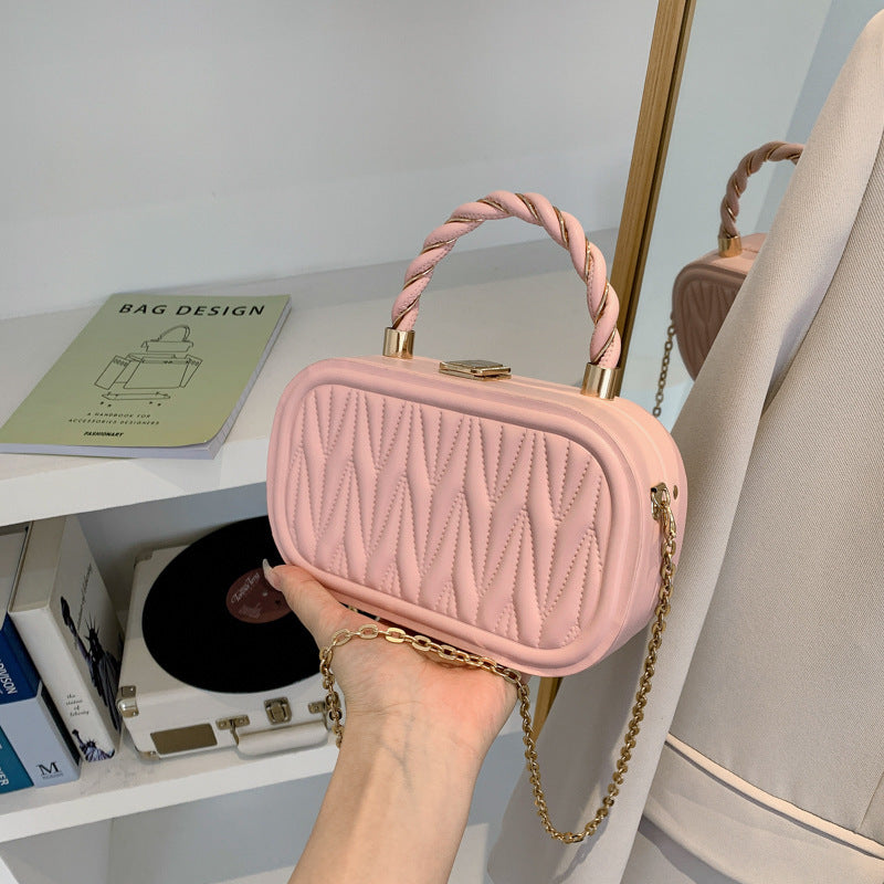 BOX CHAIN_Mini Square Box Chain Shoulder/Crossbody Bag