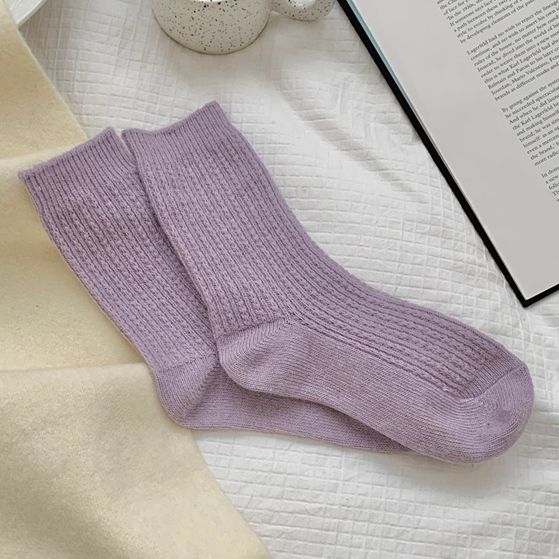 デイリーウォーム_レディース 厚手 裏起毛 あったかウールソックス