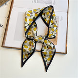 フルーツシルキー_細長タイプ フルーツ柄 シルクスカーフ ツイリー風