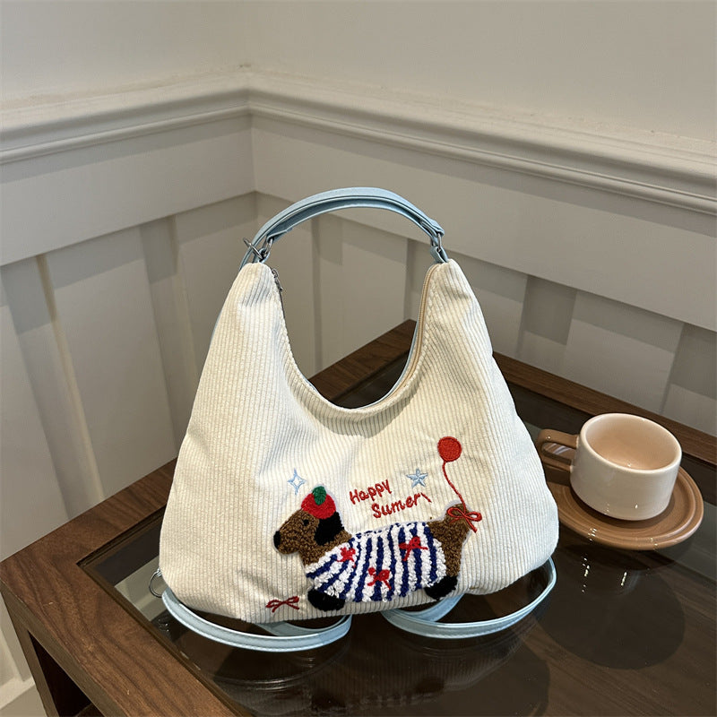 Retro Day_Retro Style Large Capacity Tote Bag for Women