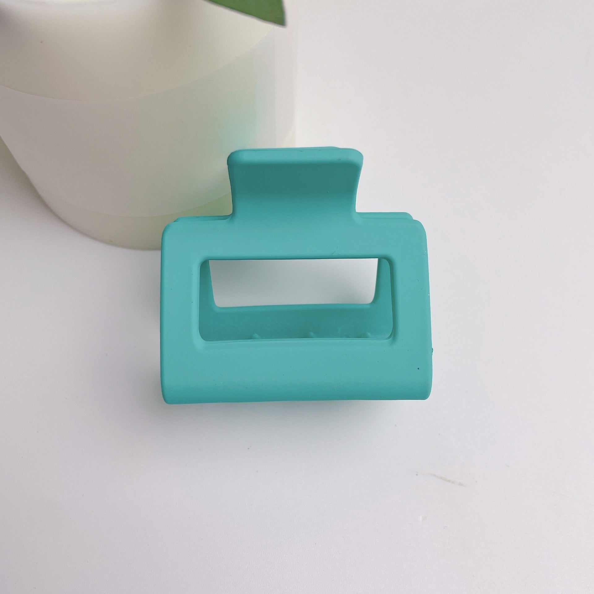 Crowell_Frosty Matte Texture 5cm Square Hair Clip for Women