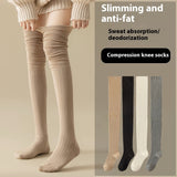 ミルキームード_冬用 くしゅくしゅ ニーソックス すべり止め付き