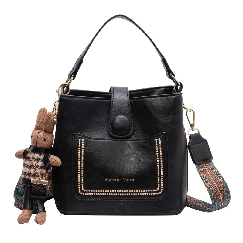 Notch_One-shoulder & Crossbody Unique Design Bucket Bag