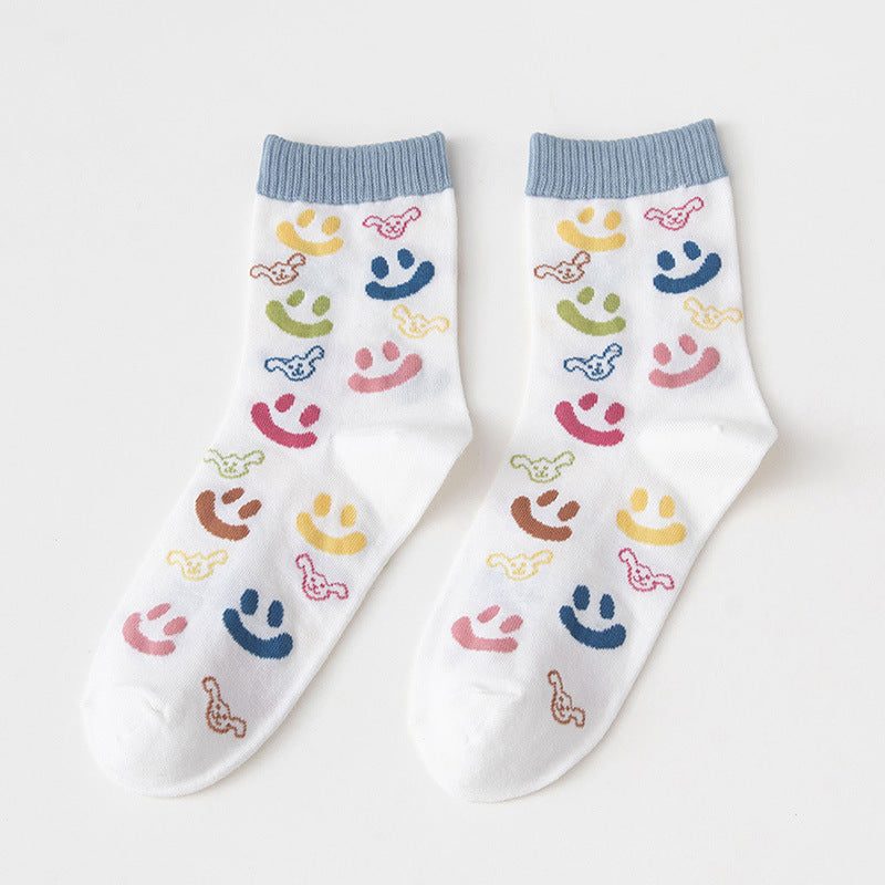ブルーバニー カートゥーンソックス | 綿素材チューブ丈 男女兼用
