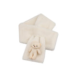 モコベア_レディース ふわもこ クマさん ベージュプラッシュマフラー