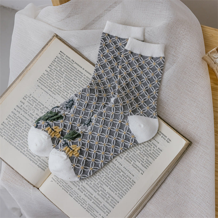 レディース カラーブロックソックス | おしゃれ快適カジュアル(5足/1足)