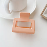 Crowell_Frosty Matte Texture 5cm Square Hair Clip for Women