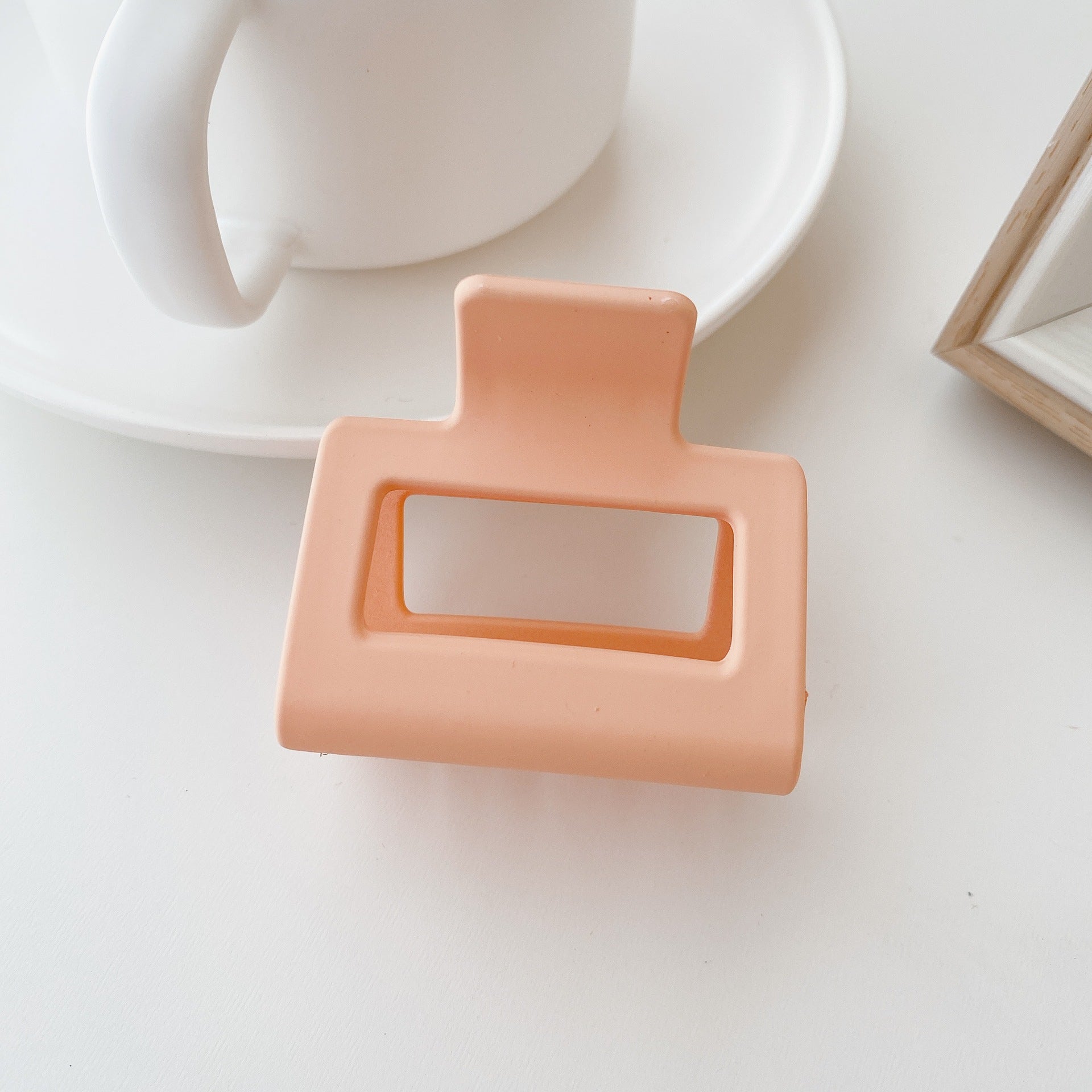 Crowell_Frosty Matte Texture 5cm Square Hair Clip for Women