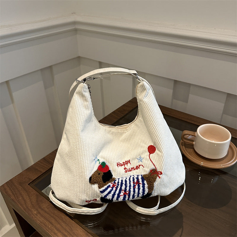 Retro Day_Retro Style Large Capacity Tote Bag for Women