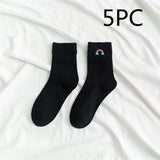 レディース レインボー刺繍ソックス | カジュアルおしゃれファッション(10足/5足/1足)