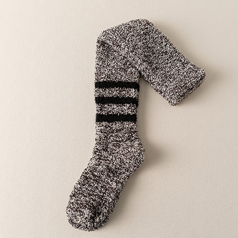 リラックスウォーム_コーラルフリース ニーハイソックス 厚手 ふわもこ 冬用