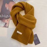 カラーブレンド_ピュアウールエレ レディース 純ウール 冬の上質マフラー 上品ハイセンス