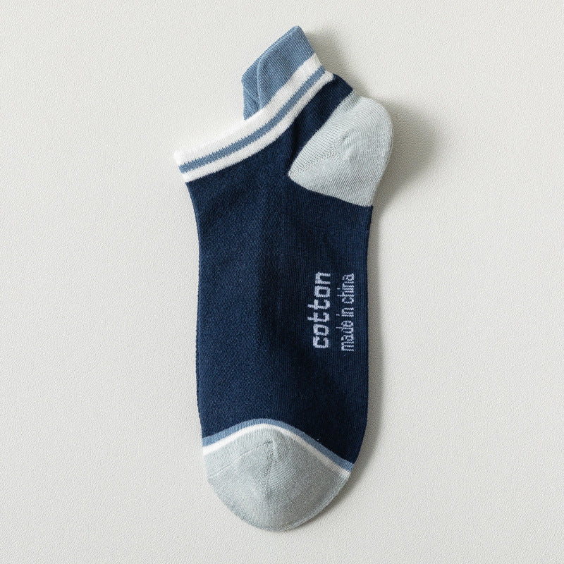 クールメッシュ_メンズ 吸汗通気性 コットン スポーツメッシュ ローカットソックス