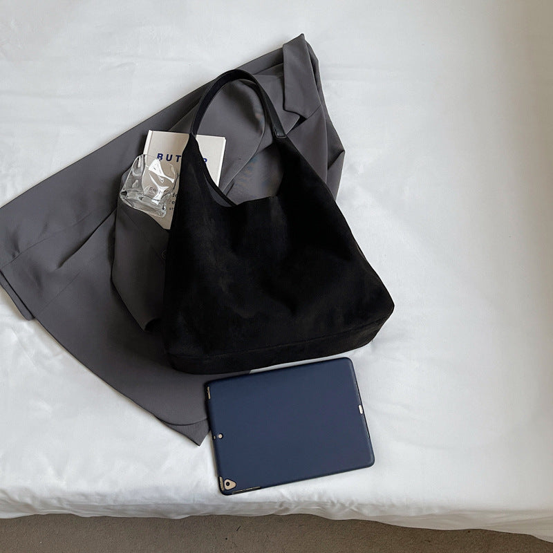 スエードデイズ_秋冬 スエード調 通勤ショルダーバッグ レディース