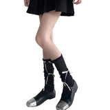 ガーリッシュボウ_レディース 薄手 バブル口 リボンソックス カーフ丈