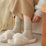 ツイストベーシック_ツイストニット 無地 ベーシック アンクルソックス